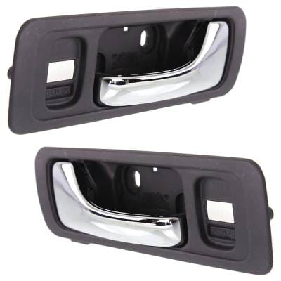 Front Left And Right Interior Door Handle Compatible With 1996-2004 Acura Rl Gray Bezel Chrome Lever thumbnail 3