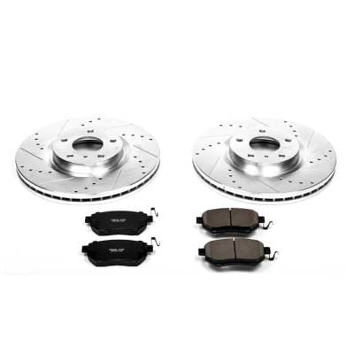 New Cross-Drilled Brake Disc And Pad Kit Compatible With Nissan Maxima Se 6 Cyl 3.5L Maxima Sl 6 Cyl thumbnail 4
