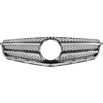 New Chrome Shell Grille Assembly Compatible With Mercedes Benz C350 4Matic 6 Cyl 3.5L C63 Amg Base 8 thumbnail 2
