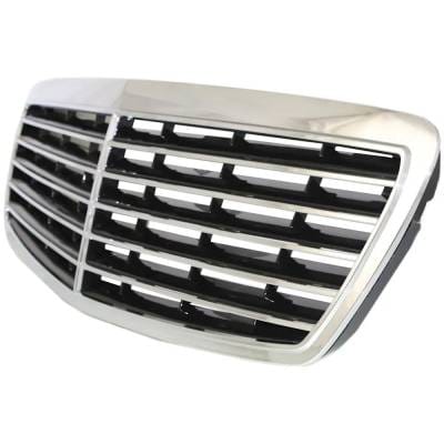 New Chrome Shell Grille Assembly Compatible With Mercedes Benz E320 Base 6 Cyl 3.2L E350 Base 6 Cyl thumbnail 4