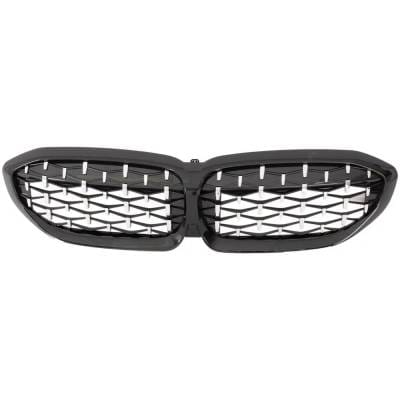 New Chrome Shell Grille Assembly Compatible With Bmw 330I Xdrive Base 4 Cyl 2.0L M340i Xdrive Base 6 thumbnail 2