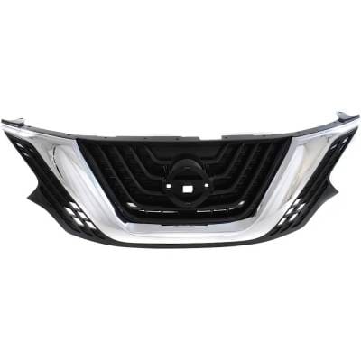 New Chrome Shell Grille Assembly Compatible With Nissan Murano Sl 6 Cyl 3.5L Murano Sv 6 Cyl 3.5L thumbnail 2