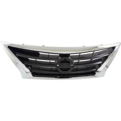 New Chrome Shell Grille Assembly Compatible With Nissan Versa 1.6 Sl 4 Cyl 1.6L Versa S 4 Cyl 1.6L thumbnail 2