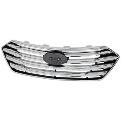 New Chrome Grille Assembly Compatible With Hyundai Santa Fe Gls 6 Cyl 3.3L Santa Fe Se 6 Cyl 3.3L thumbnail 2