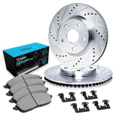 New Cross-Drilled Brake Disc And Pad Kit Compatible With Infiniti G37 Base 6 Cyl 3.7L Q60 Premium 6 thumbnail 6