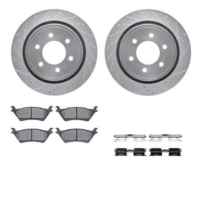 New Rear Brake Disc And Pad Kit Compatible With Ford F-150 Limited F-150 Fx4 F-150 Xlt F-150 Xl thumbnail 2