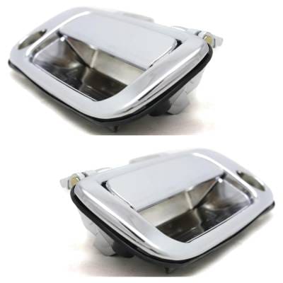Front Left And Right Exterior Door Handle Compatible With 1991-1997 Toyota Land Cruiser Chrome With thumbnail 2