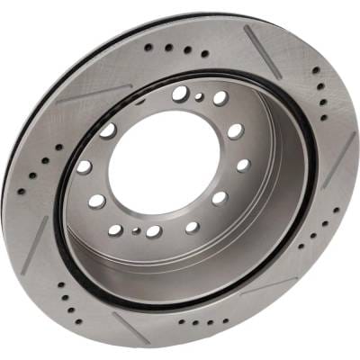 New Cross-Drilled And Slotted Brake Disc Compatible With Lexus Toyota 4Runner Sr5 8 Cyl 4.7L Sequoia thumbnail 4