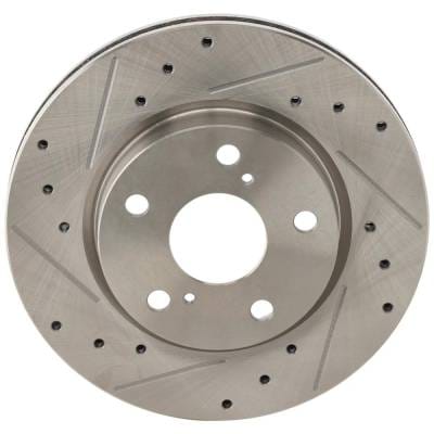 New Cross-Drilled And Slotted Brake Disc Compatible With Lexus Scion Toyota Rav4 Platinum 4 Cyl 2.5L thumbnail 2