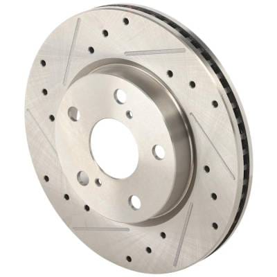 New Cross-Drilled And Slotted Brake Disc Compatible With Lexus Scion Toyota Rav4 Platinum 4 Cyl 2.5L thumbnail 4