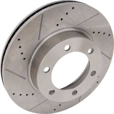 New Cross-Drilled And Slotted Brake Disc Compatible With Toyota Tundra Base 6 Cyl 4.0L Sequoia
