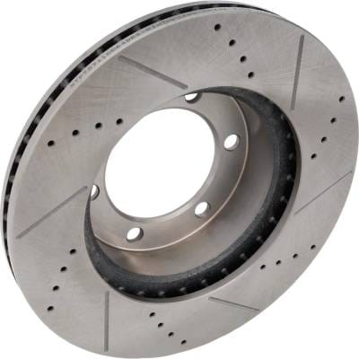 New Cross-Drilled And Slotted Brake Disc Compatible With Toyota Tundra Base 6 Cyl 4.0L Sequoia thumbnail 2