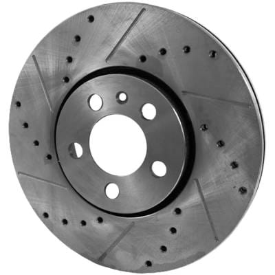 New Cross-Drilled And Slotted Brake Disc Compatible With Volkswagen Jetta Gls 4 Cyl 1.8L Golf Gti thumbnail 2