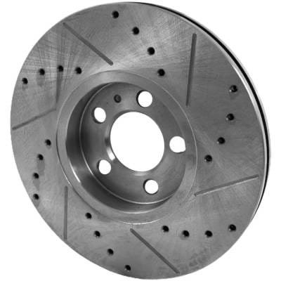 New Cross-Drilled And Slotted Brake Disc Compatible With Volkswagen Jetta Gls 4 Cyl 1.8L Golf Gti thumbnail 8
