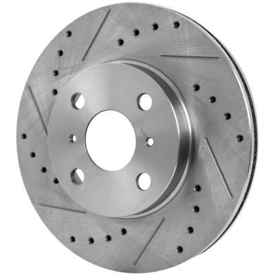 New Cross-Drilled And Slotted Brake Disc Compatible With Scion Xa Base 4 Cyl 1.5L Xb Base 4 Cyl 1.5L thumbnail 6