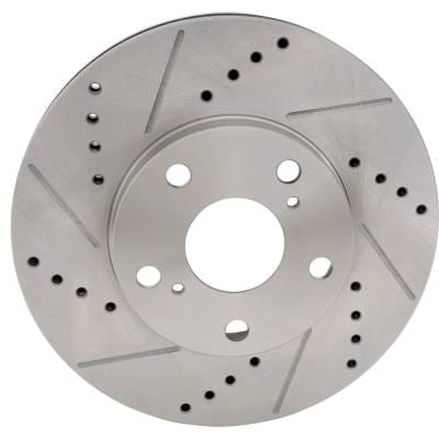 New Cross-Drilled Brake Disc Compatible With Lexus Toyota Camry Base 6 Cyl 3.0L Camry Ce 4 Cyl 2.2L thumbnail 6