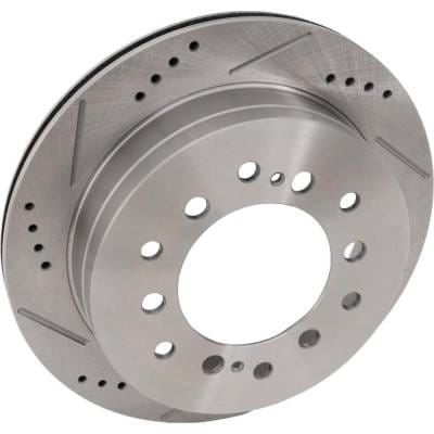 New Cross-Drilled And Slotted Brake Disc Compatible With Lexus Toyota Fj Cruiser Base 6 Cyl 4.0L thumbnail 2