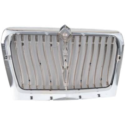 Chrome Grille Assembly Compatible With International Lt625 Base 6 Cyl 12.4L Lt625 Base 6 Cyl 14.9L thumbnail 8