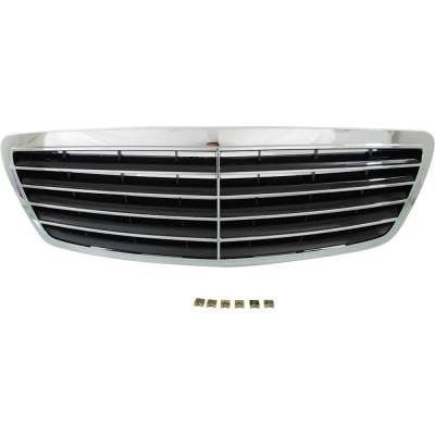 New Chrome Shell Grille Assembly Compatible With Mercedes Benz S55 Amg Kompressor 8 Cyl 5.5L S430 thumbnail 2