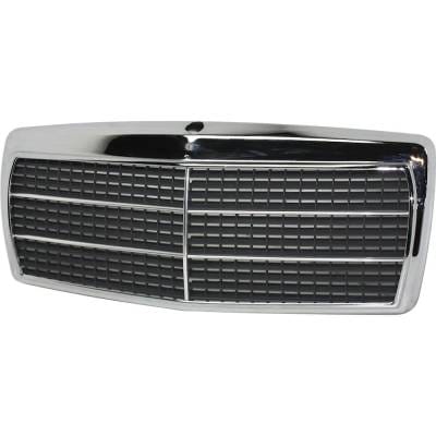 New Chrome Shell Grille Assembly Compatible With Mercedes Benz 190E 2.3 4 Cyl 2.3L 190D 2.2 4 Cyl thumbnail 2