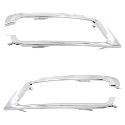 New Pair Of Headlight Bezel Compatible With Ford Expedition Ssv 6 Cyl 3.5L Expedition Xl Stx 6 Cyl thumbnail 4
