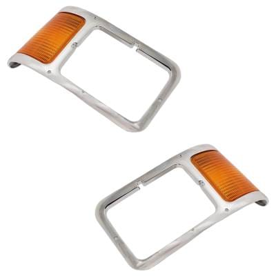 Headlight Bezel Set With Parking Lights Compatible With 2000-2015 Ford F-650 F-750 Chrome Left Right thumbnail 6