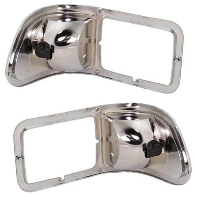 Headlight Bezel Set With Parking Lights Compatible With 2000-2015 Ford F-650 F-750 Chrome Left Right thumbnail 10