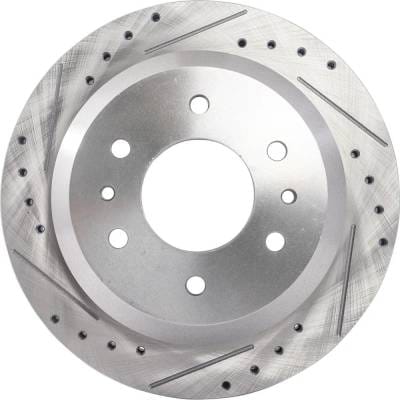 New Cross-Drilled Brake Disc Compatible With Isuzu Oldsmobile Saab Ascender Limited 6 Cyl 4.2L 9-7X thumbnail 2
