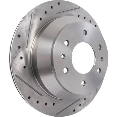 New Cross-Drilled Brake Disc Compatible With Isuzu Oldsmobile Saab Ascender Limited 6 Cyl 4.2L 9-7X thumbnail 4