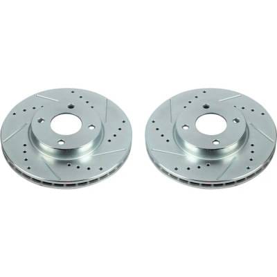 New Cross-Drilled And Slotted Brake Disc Compatible With Nissan Kicks Sr 4 Cyl 1.6L Versa S 4 Cyl thumbnail 2