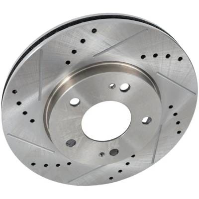 New Cross-Drilled And Slotted Brake Disc Compatible With Chrysler Dodge Mitsubishi Stratus Sxt 4 Cyl thumbnail 2
