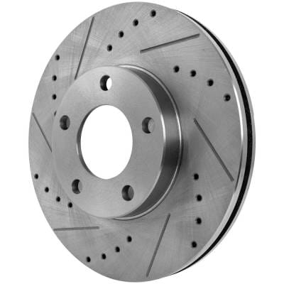 New Cross-Drilled And Slotted Brake Disc Compatible With Mazda 3 Gs 4 Cyl 2.0L 3 Gx 4 Cyl 2.0L 3 thumbnail 6
