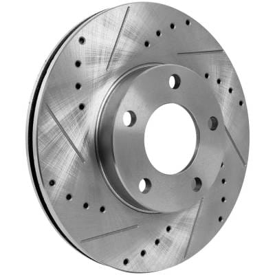 New Cross-Drilled And Slotted Brake Disc Compatible With Mazda 3 Sport Gs 4 Cyl 2.0L 3 Gx 4 Cyl 2.0L thumbnail 4