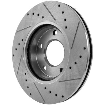 New Cross-Drilled And Slotted Brake Disc Compatible With Mazda 3 Sport Gx 4 Cyl 2.0L 3 Gx 4 Cyl 2.0L thumbnail 12