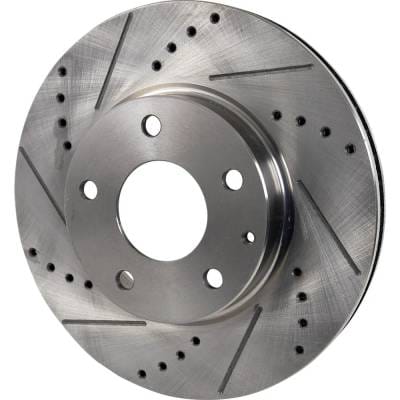 New Cross-Drilled And Slotted Brake Disc Compatible With Mazda Cx-3 Touring 4 Cyl 2.0L 3 Sport Gs 4 thumbnail 2