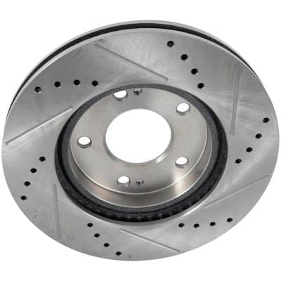 New Cross-Drilled And Slotted Brake Disc Compatible With Chrysler Dodge Mitsubishi Eclipse Spyder Gs thumbnail 4