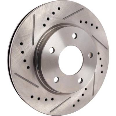 New Cross-Drilled And Slotted Brake Disc Compatible With Dodge Mitsubishi Caliber Sxt 4 Cyl 1.8L thumbnail 4