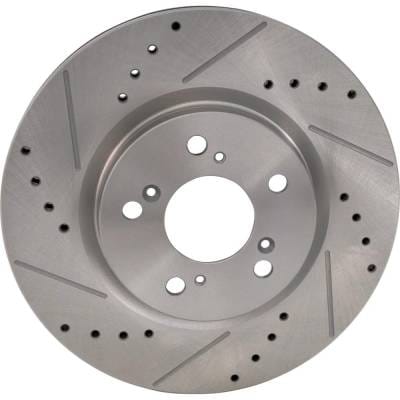 New Cross-Drilled And Slotted Brake Disc Compatible With Acura Rl Elite 6 Cyl 3.5L Rl Base 6 Cyl thumbnail 6