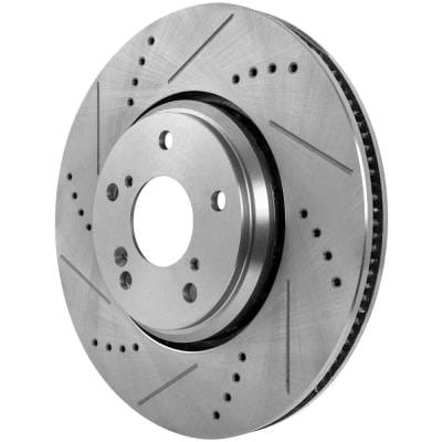 New Cross-Drilled Brake Disc Compatible With Acura Honda Accord Sport Special Edition 4 Cyl 2.4L thumbnail 6