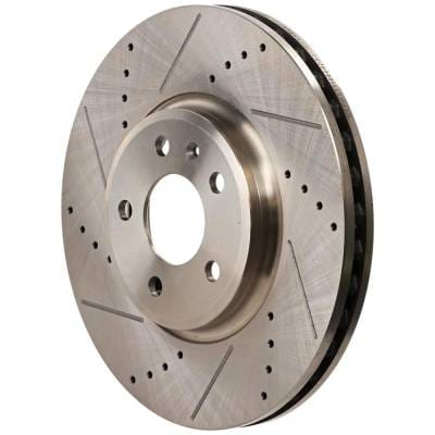 New Cross-Drilled Brake Disc Compatible With Audi A4 Quattro Base 6 Cyl 3.2L Q5 Premium Plus 4 Cyl thumbnail 2