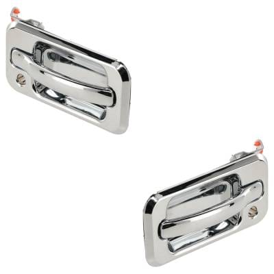 Front Driver And Passenger Side Exterior Door Handle Compatible With 2003-2009 Hummer H2 Chrome With thumbnail 4