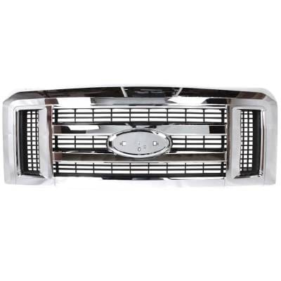 New Gray Insert Grille Assembly Compatible With Ford E-150 Base 8 Cyl 5.4L E-350 Super Duty Base 8 thumbnail 2