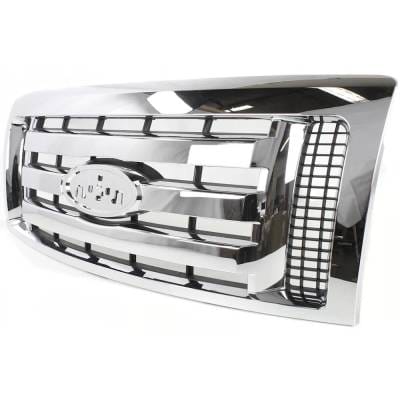 New Chrome Shell Grille Assembly Compatible With Ford F-150 Xlt 8 Cyl 5.0L F-150 Xlt 8 Cyl 5.4L thumbnail 4