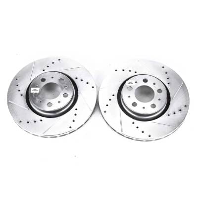 New Cross-Drilled Brake Disc Compatible With Volvo V70 T5 5 Cyl 2.3L V70 2.4 5 Cyl 2.4L V70 Awd 5 thumbnail 2