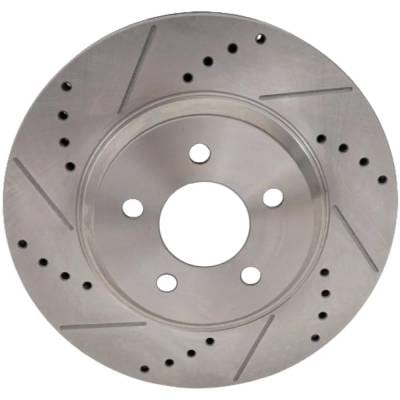 New Cross-Drilled Brake Disc Compatible With Ford Mustang Bullitt 8 Cyl 4.6L Mustang Base 6 Cyl 3.7L thumbnail 6