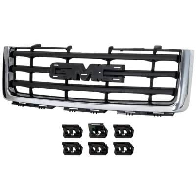 New Chrome Shell Grille Assembly Compatible With Gmc Sierra 1500 Sle 8 Cyl 6.2L Sierra 1500 Sle 8 thumbnail 2