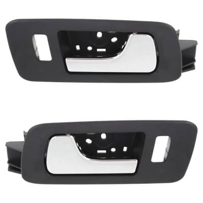 Front Left And Right Interior Door Handle Compatible With 2005-2011 Cadillac Sts Beige Bezel Chrome