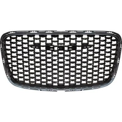 New Black Grille Assembly Compatible With Chrysler 300 Limited 6 Cyl 3.6L 300 C 8 Cyl 6.4L 300 S 8 thumbnail 2
