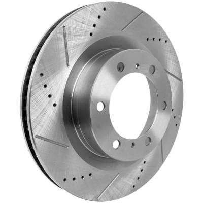 New Cross-Drilled And Slotted Brake Disc Compatible With Lexus Toyota 4Runner Trd Pro 6 Cyl 4.0L thumbnail 4