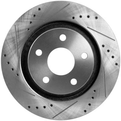 New Cross-Drilled And Slotted Brake Disc Compatible With Jeep Wrangler Jk Unlimited Sport S 6 Cyl thumbnail 2